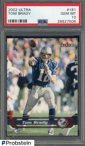 2002 Fleer Ultra #181 Tom Brady New England Patriots PSA 10 GEM MINT