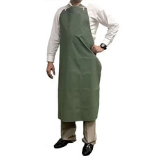 Waterproof and Oilproof Vinyl Bib Apron, Large, Green