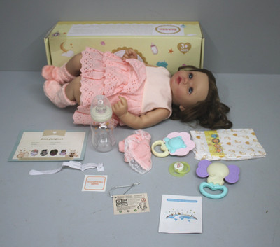 BABESIDE Reborn-Baby Puppe Mädchen mit langem Haar, weichem Stoffkörper ca. 50cm