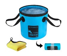 Collapsible Bucket 5 Gallon Container Folding Water Bucket Portable Wash Basi...
