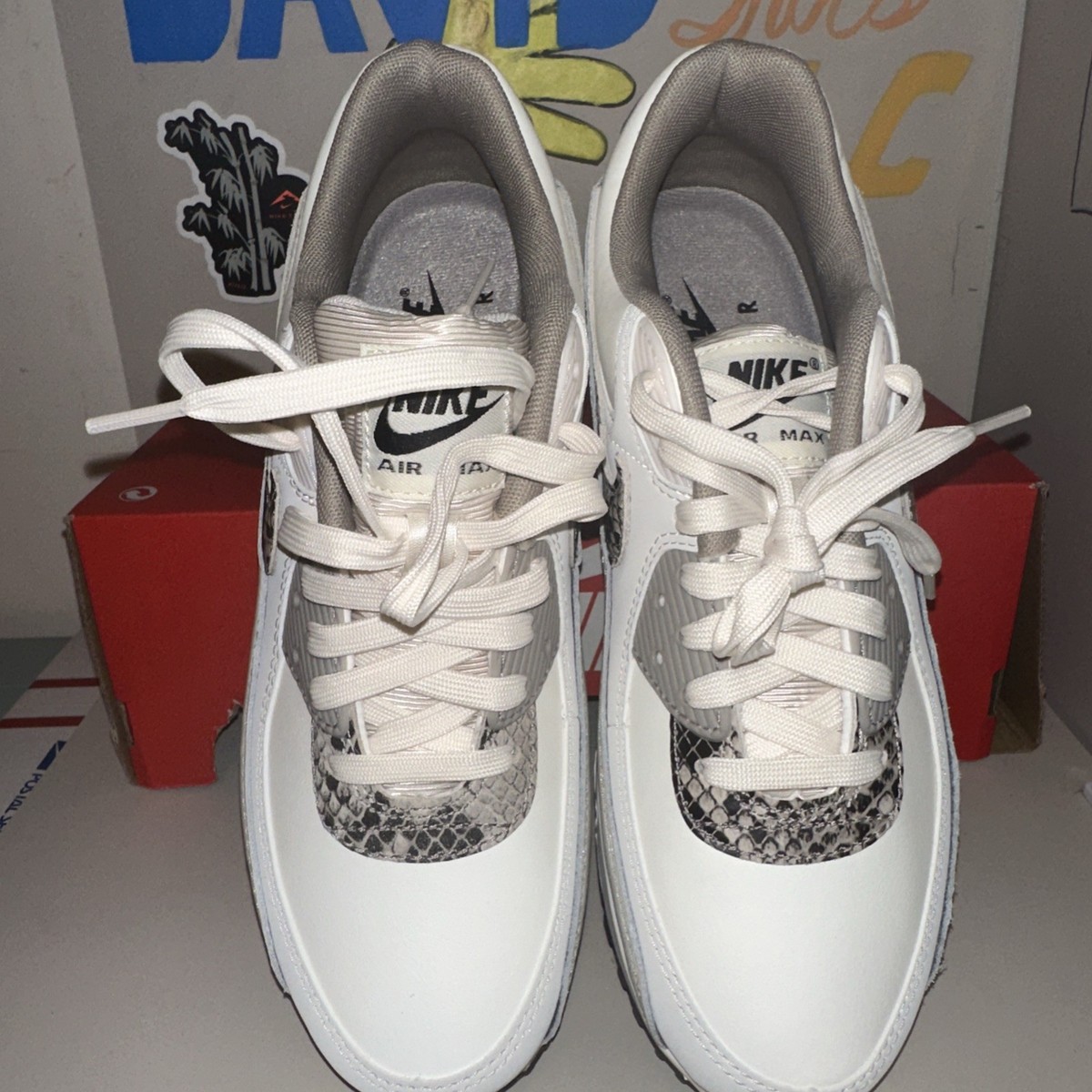 Size 9.5 - Nike Air Max 90 Pink Snakeskin W Hv4915100 No Lid