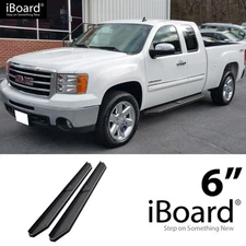 APS Running Board Black 6" Fit Silverado Sierra Extended Cab 99-07