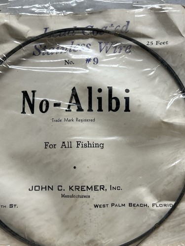 Alte Angeln NO-ALIBI BLEI Beschichtung EDELSTAHLDRAHT JOHN KREMER WEST PALM BEACH FL - Bild 2 von 5
