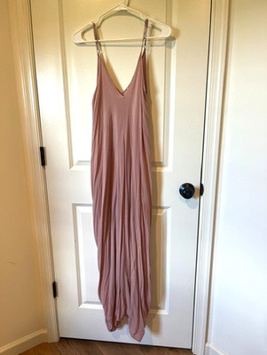 Elan Spaghetti Strap Mauve Maxi Sundress w/ Pockets Women's Size Small