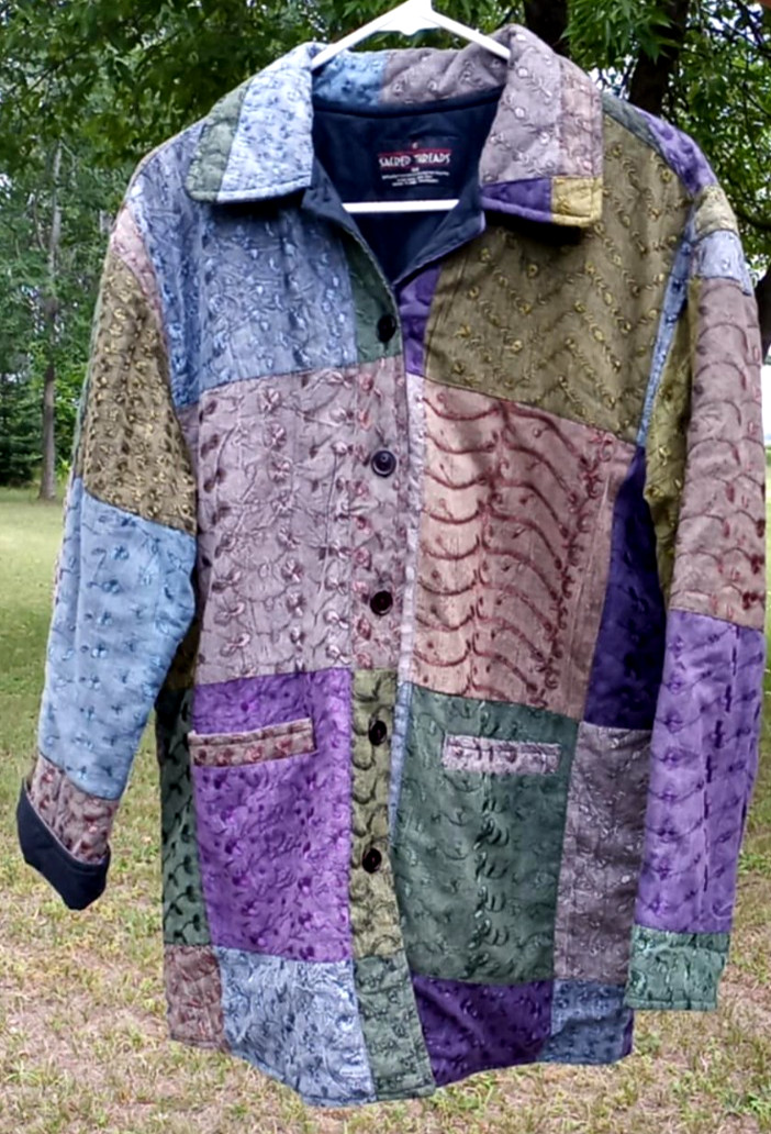 Sacred Threads Boho Patchwork Quilted Art To Wear… - image 12