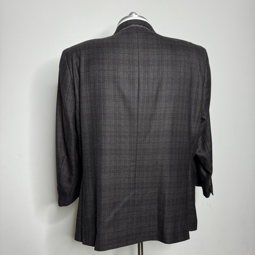 Jack Victor Classic Mens Brown Plaid Check 54R Wool Two Button Blazer Sport Coat - Picture 3 of 11