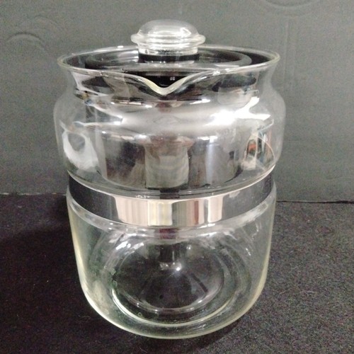 Vtg GEMCO Glass Perk Stove Top Coffee Pot 4-8 Cup USA Black - Picture 2 of 8