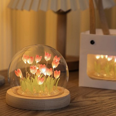 Künstliche Tulpe mit LED Licht Dekorative Blume Feier Geschenk