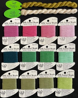 14xNeedlepoint/Embroidery THREAD R GALLERY 13ct Silk Lame/WILTEX Vineyard SK51