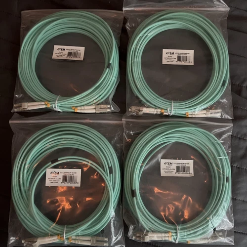 4xem 4XFIBERLCLC8M 8M DUPLEX LC LC M TO M AQUA 10G 50/125 4 Pack!
