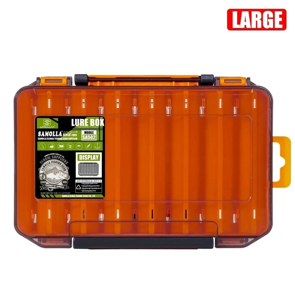 Fishing Tackle Box 14 Compartments Double-Sided Lure Hook Storage Organizer Case
