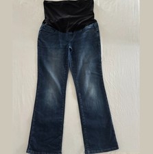 Blooming Marvellous Maternity Jeans UK 16 Blue Bootcut Flared Over Bump Stretch