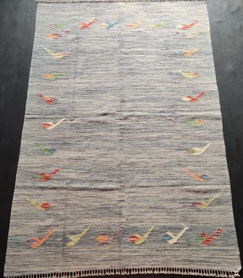 Moderner handgeknüpfter afghanischer/türkischer Kelim Teppich, Azteken Wolle Vorleger, Größe 247x173 CM