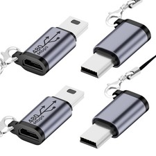 4 PCS Micro USB Mini USB Adapter Female Male Converter Camera PC GPS