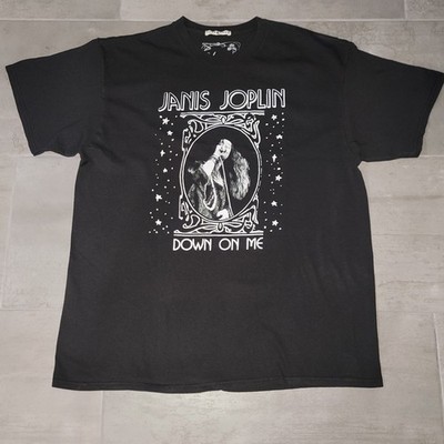 Janis Joplin Vintage ''Down On Me'' T-Shirt Black New Sz M/L Unisex 