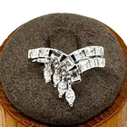 VTG Sterling Silver 925 Cubic Zirconia Dangle Design Statement Ring Size 9