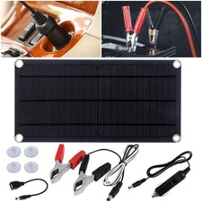 30W Solar Panel 12V Trickle Charger Battery Charger Kit Maintainer Boat Car RV