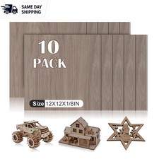 Easy-to-Cut Walnut Plywood Sheets 12x12x1/8 for Creative DIY Projects - 10 Count