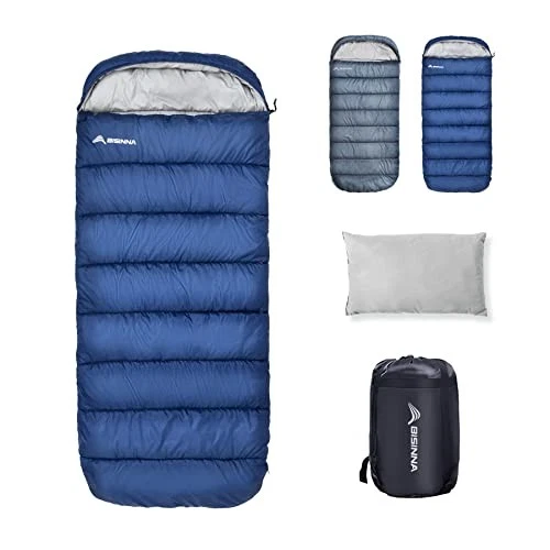 XXL Sleeping Bag for Big and Tall Adults Junior 3-4 Season Large Wide