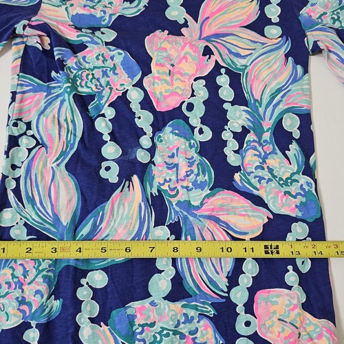 Lilly Pulitzer Marlowe Kleid Going Coastal True Blue Fisch U-Boot-Ausschnitt Damen Gr. Xxs - Bild 7 von 8