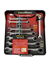 Gearwrench New 8 Piece Sae Ratcheting Combination 12pt Standard Wrench Set 44001