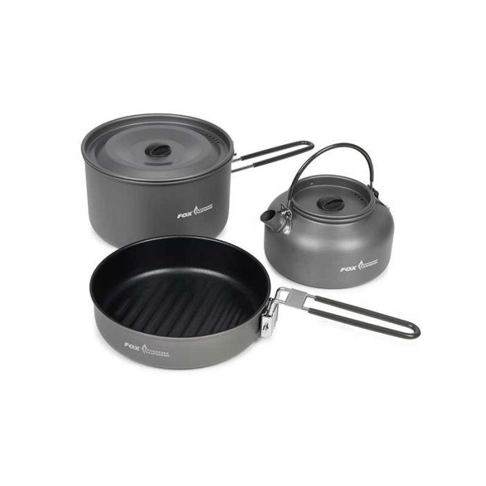 Fox Cookware 3 piece Cook Set - Carp Fishing Outdoor Camping Cookware