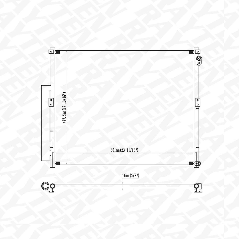 AC Condenser w/Receiver Drier for Toyota 4Runner Lexus GX470 2003-2009 4.0L 4.7L - Изображение 3 из 4
