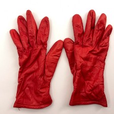 Retro Carriage Court Red Leather Size S Winter Gloves Made Philippines