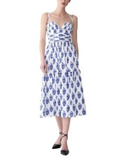 Carolina Herrera Spaghetti Strap Bustier A-Line Midi Dress Women's