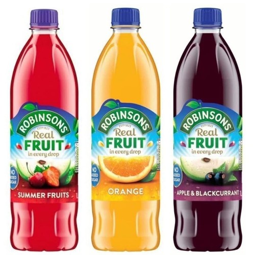 Robinsons No Added Sugar Fruit Squash 1L Variety of 3 (Summer Fruits, Orange,... - Picture 1 of 9