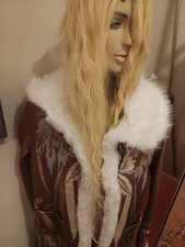 Imitation VELOUR Fellmantel MANTEL FELL Braun BUNT GR.44 NEU 100% Polyester