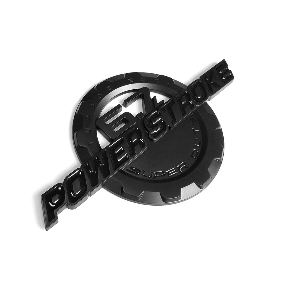 4 OEM 6,7 L POWERSTROKE SUPER DUTY + emblema platino se adapta a F250 F350 negro Foto 3 de 4