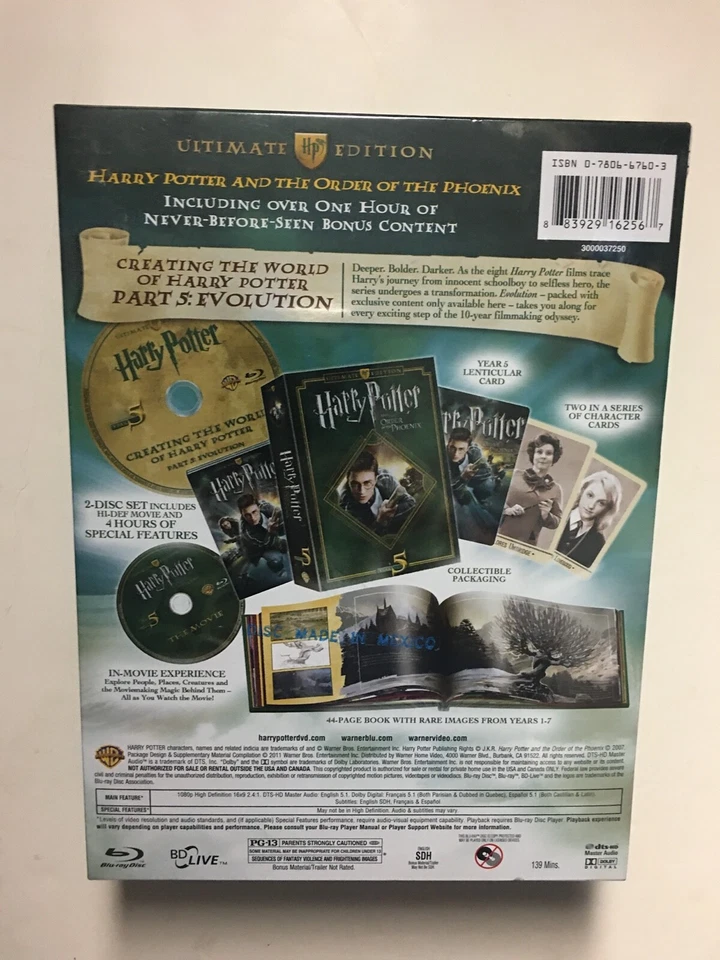 Harry Potter and the Order of the Phoenix (Blu-ray, 2011, 2-Disc Set) NEW - Image 2 of 2