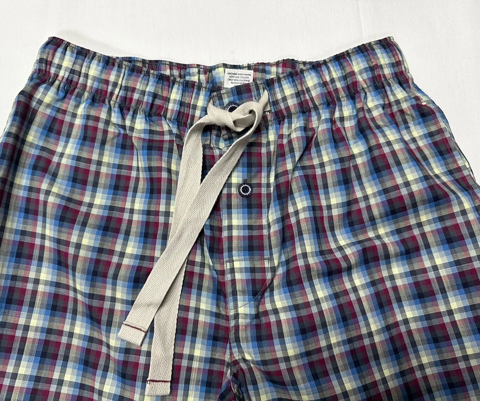 Pantalones Cortos de Pijama Cremieux Sleep Lounge Para Hombre Pequeños 100% Algodón House Check Rojo Foto 2 de 4