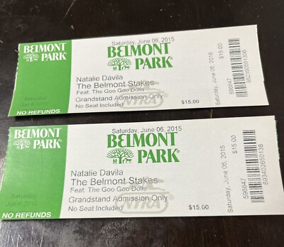 2015 BELMONT STAKES AMERICAN PHAROAH TRIPLE CROWN FULL TICKET STUB Into Park