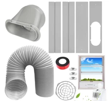 Portable Air Conditioner Window Vent Kit With 59" Length Exhaust Hose 5.9" Diam
