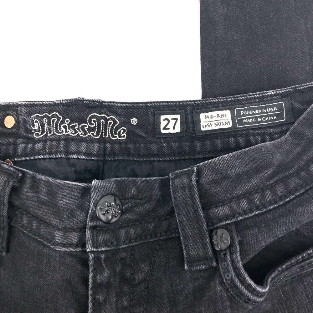 Miss Me Black Mid Rise Easy Skinny Leg Denim Jeans sz 27 | eBay