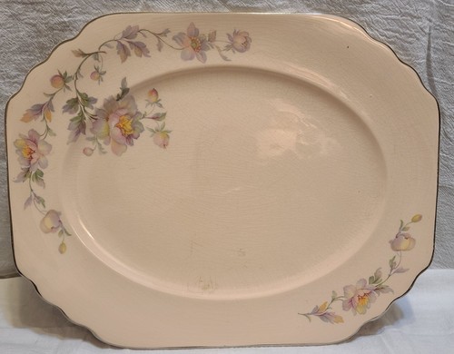 Vintage Limoges Sebring Ohio Dec. Silver Moon Serving Platter 15 3/4" 1920s - Picture 2 of 12