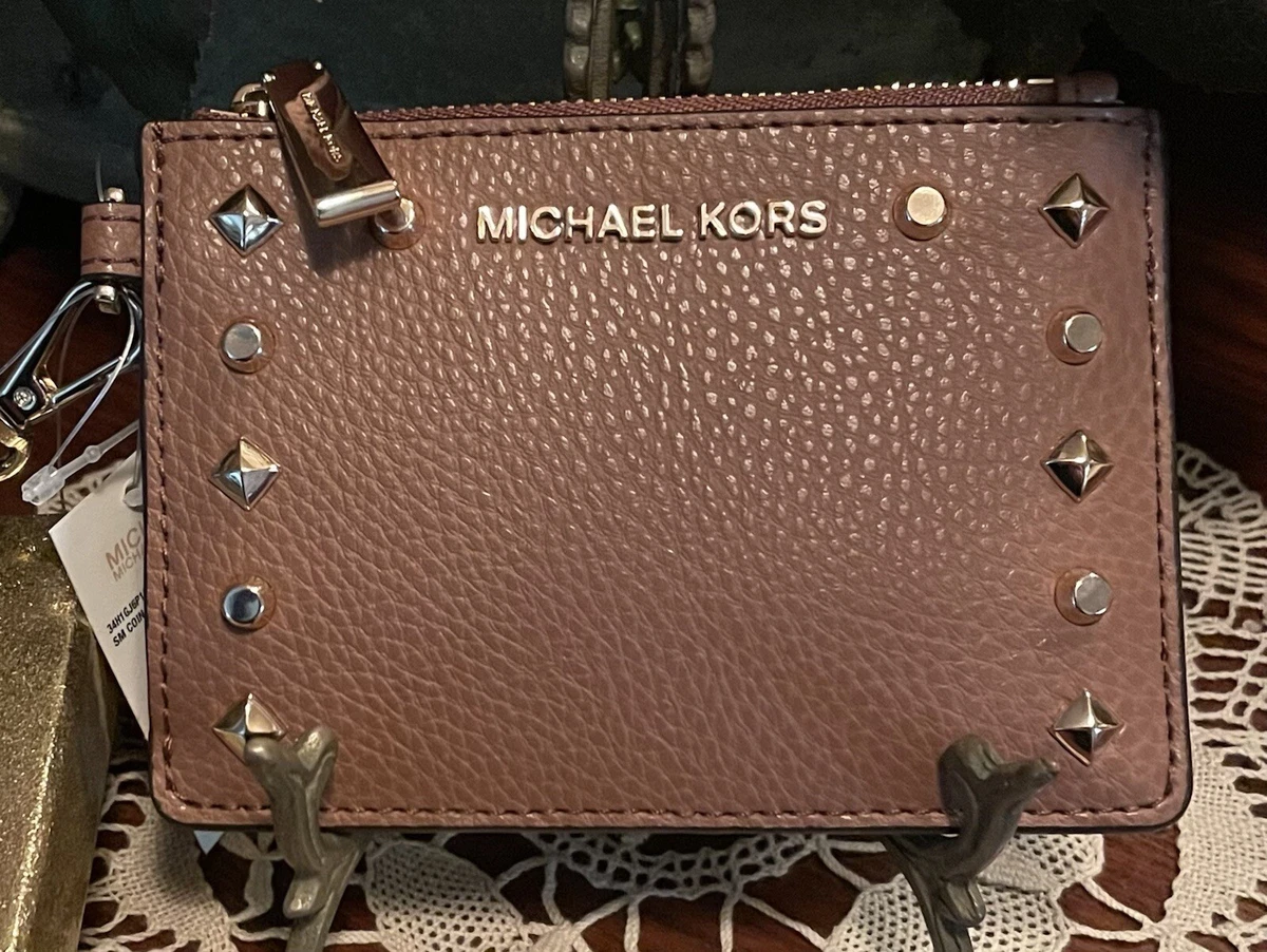 Michael Kors Womens Brown/Airplanes Jet Set Coin Purse