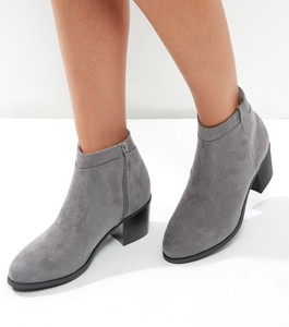 grey wide fit ankle boots