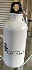 Values In Action SEALASKA Metal Water Bottle Sport Clip Twist Top Alaska