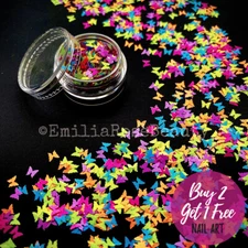 Nail Art Glitter Various Colour Butterflies Butterfly Flakes Summer Sequins