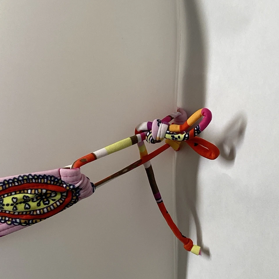 Bikini brasileño Cia Maritima 2 piezas talla M rayas cachemira corbata lateral multicolor Foto 4 de 4