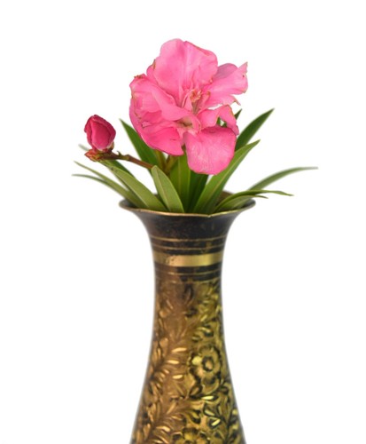 Small Flower Vase Old Hand Engraved Design Brass Table Décor Flower Pot. G7-1035 - Picture 4 of 9