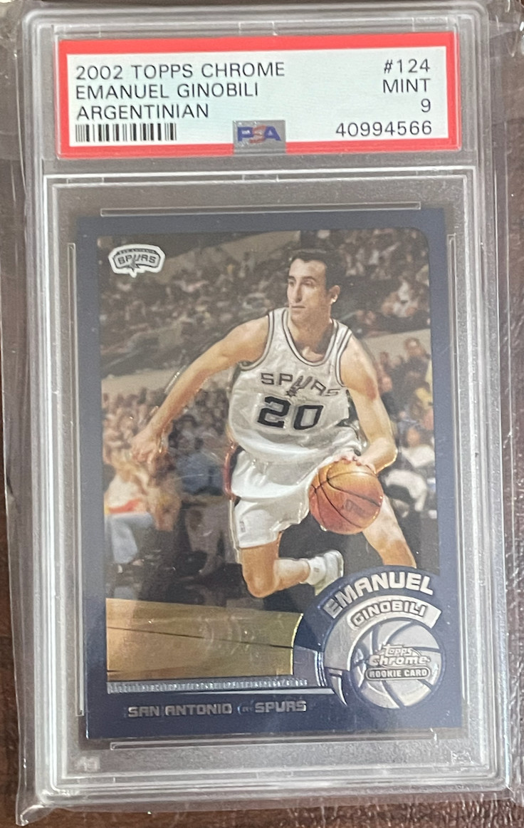 2002 Topps Chrome Emanuel Ginobili Argentinian Psa 9