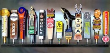 12 BEER TAP HANDLE DISPLAY RACK WALL MOUNTED 36  INCLUDES MOUNTING BRACKETS