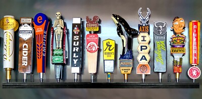 Tap Handle Rack 12 BEER TAP HANDLE DISPLAY RACK WALL MOUNTED 36” INCLUDES MOUNTING ...