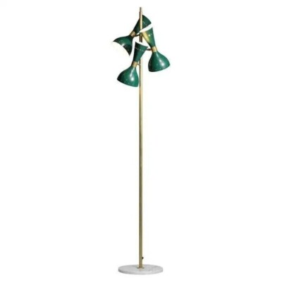 Italian Modern Brass Floor Lamp 3 White Stilnovo Vintage Design Spots Gira ML135