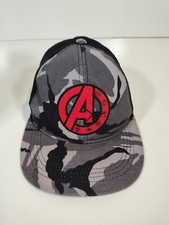 Marvel Avengers Youth Snapback Gray Camo Flatbill Hat Cap Characters Under Bill