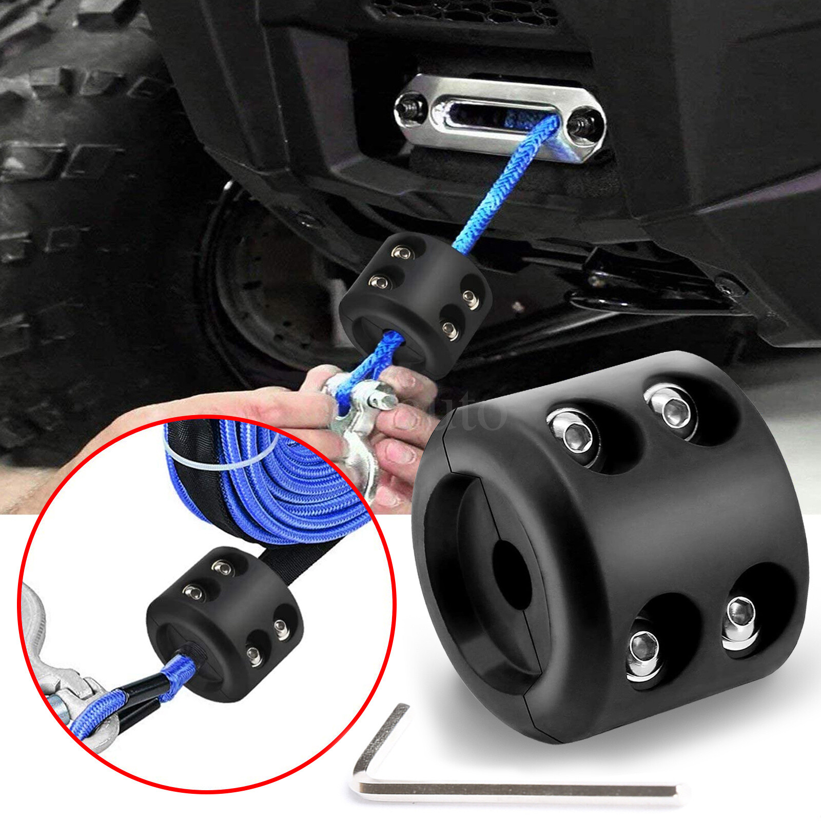 ATV UTV Winch Stopper Rubber Heavy Duty Cable Line Saver Waterproof